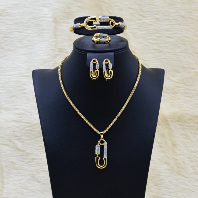 ⁦بديل الذهب من أربع قطع مـساك  parure plaque or Massek 18k⁩ - الصورة ⁦2⁩