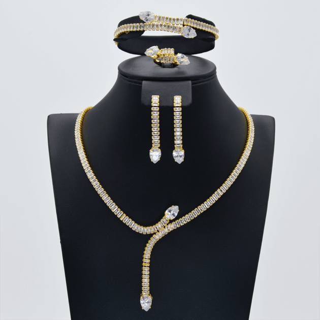 parure serpent en pierre zircon