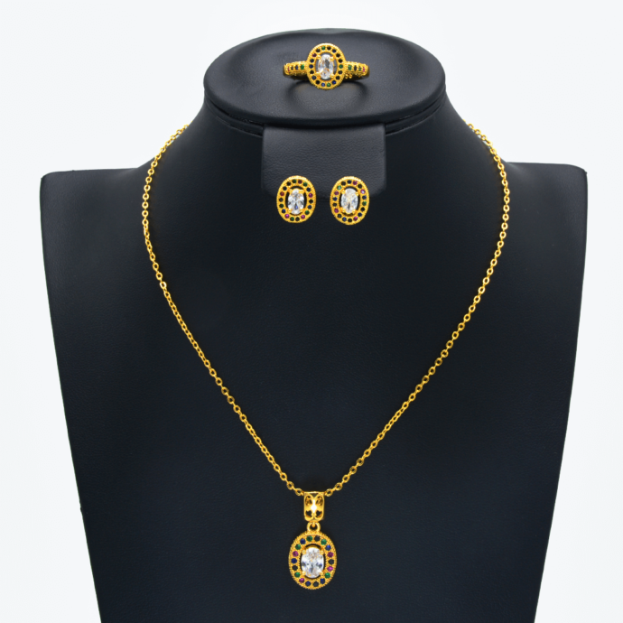 parure ovale en plaque or